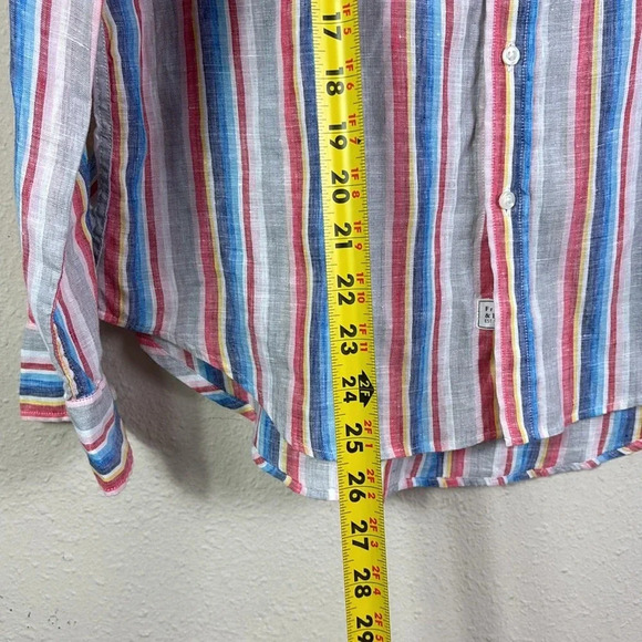 Frank & Eileen 100% Linen Style Eileen Stripe Button Down Shirt size XS - Picture 11 of 14